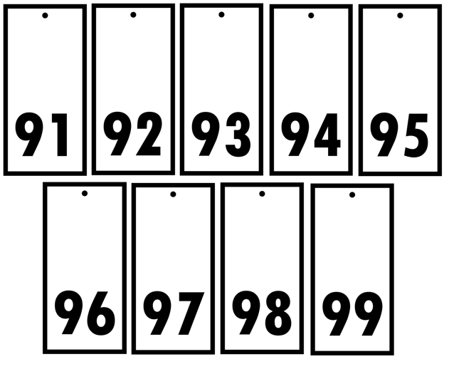 Numbered Key Tags - 10 Pack
