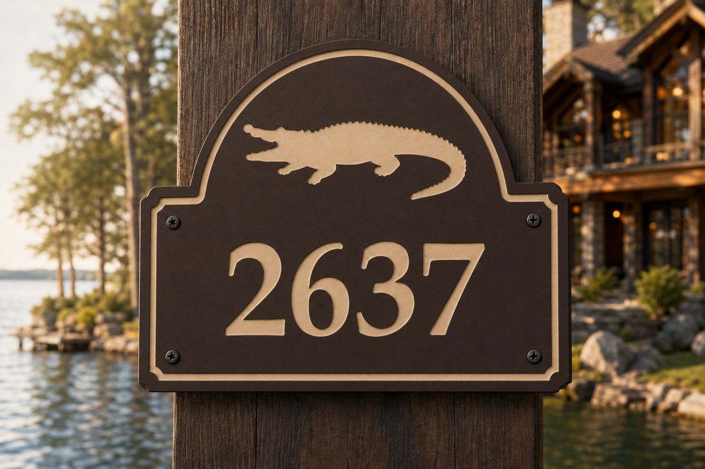 Alligator Numeric Address Sign