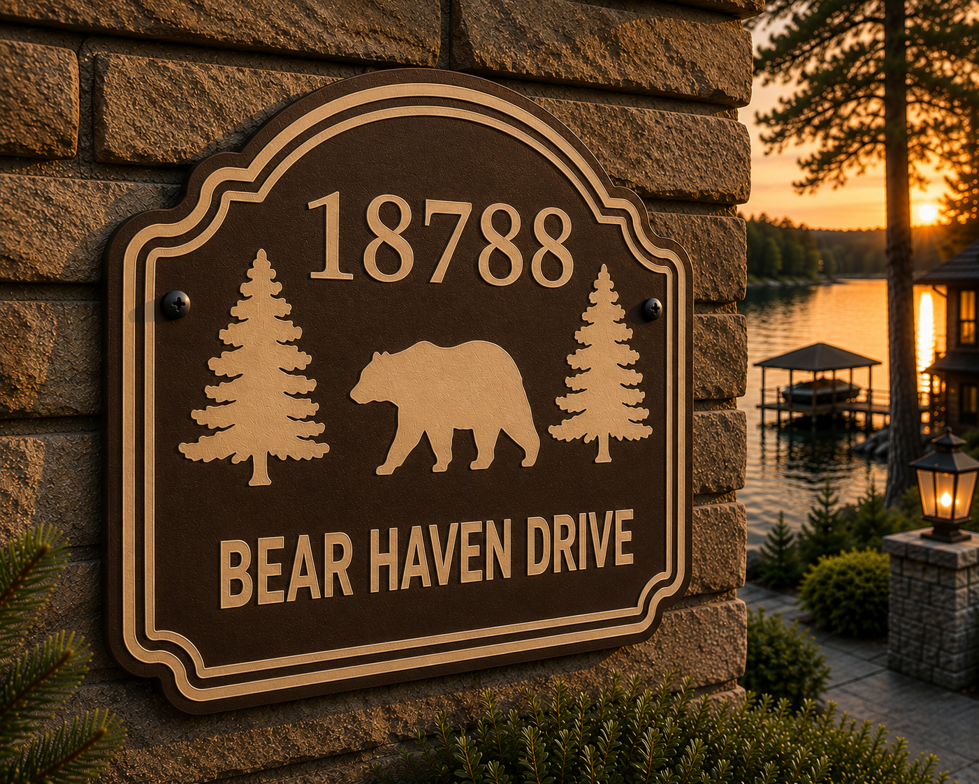 Custom Bear Address Sign