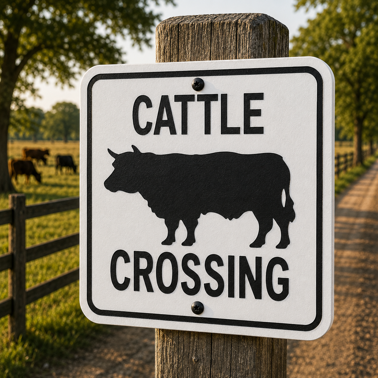 Cattle Crossing Sign