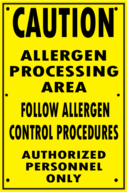 ALLERGEN PROCESSING AREA