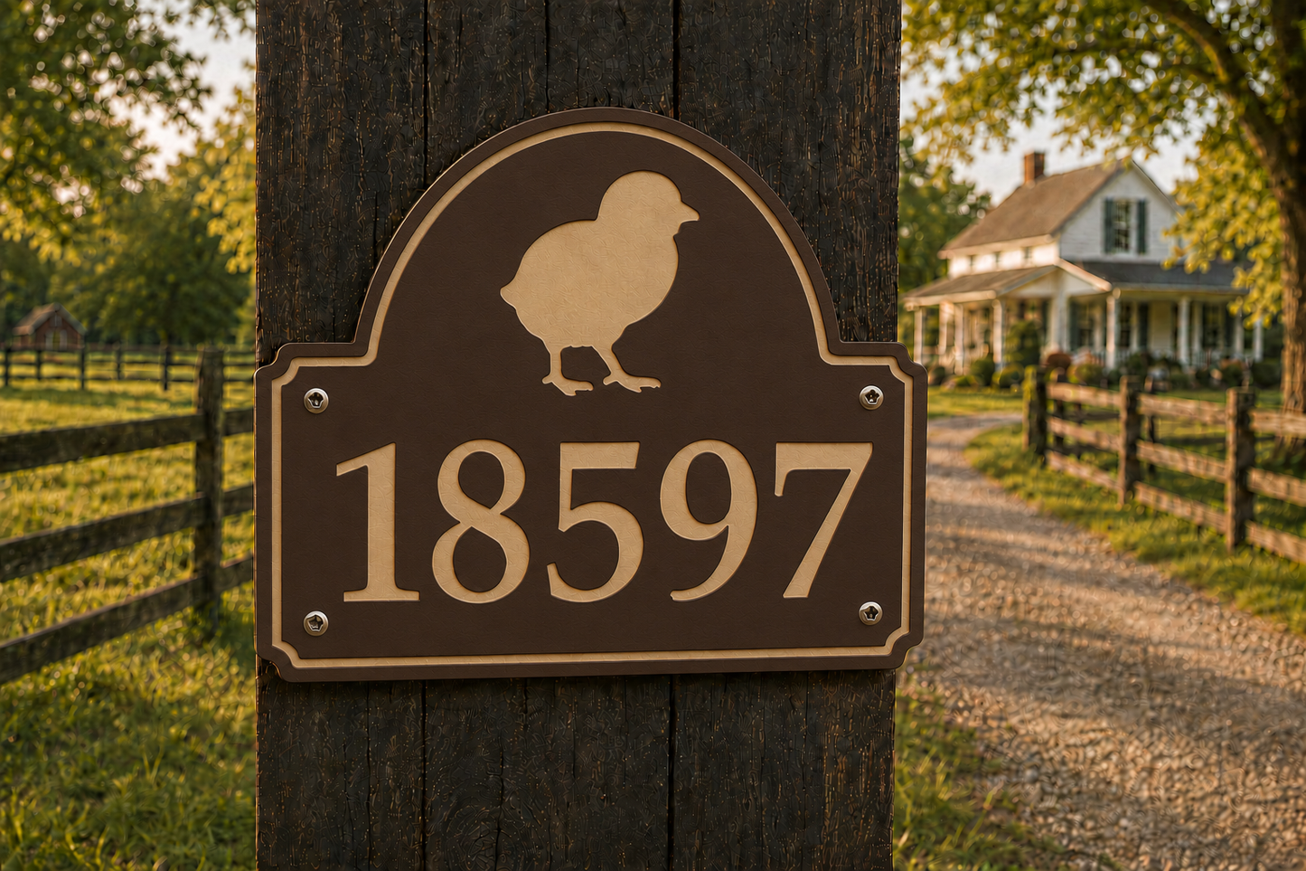 Chick Numeric Address Sign