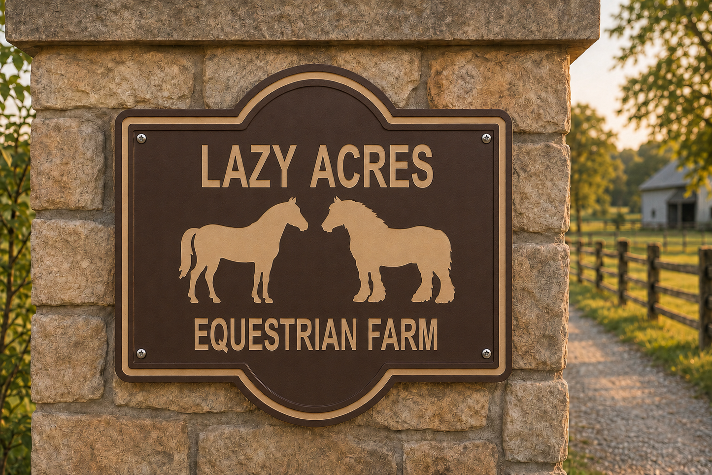 Double Horse Customizable Sign
