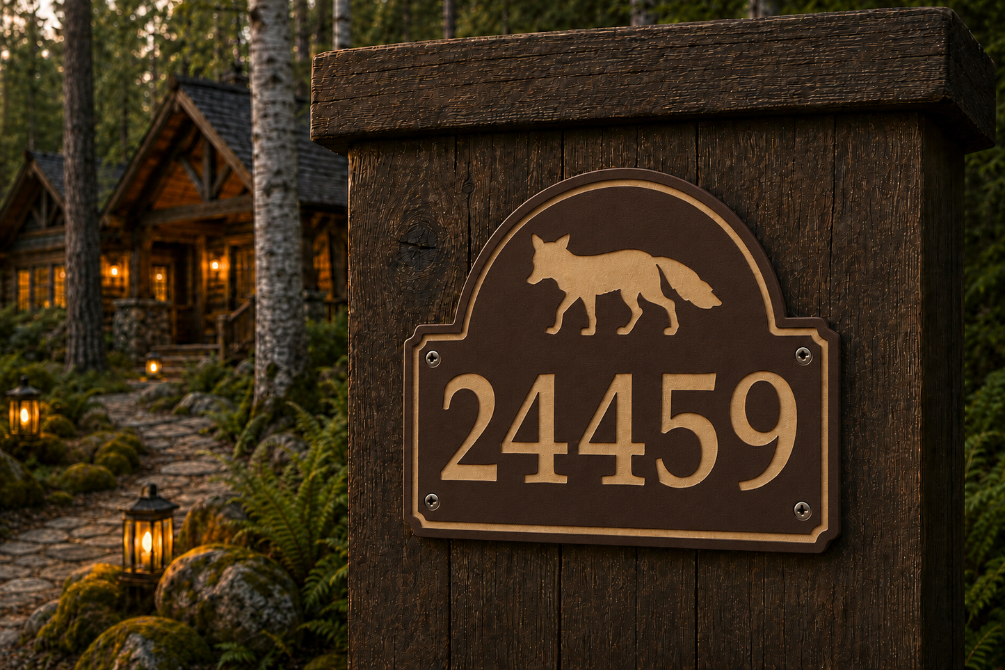 Fox Numeric Address Sign