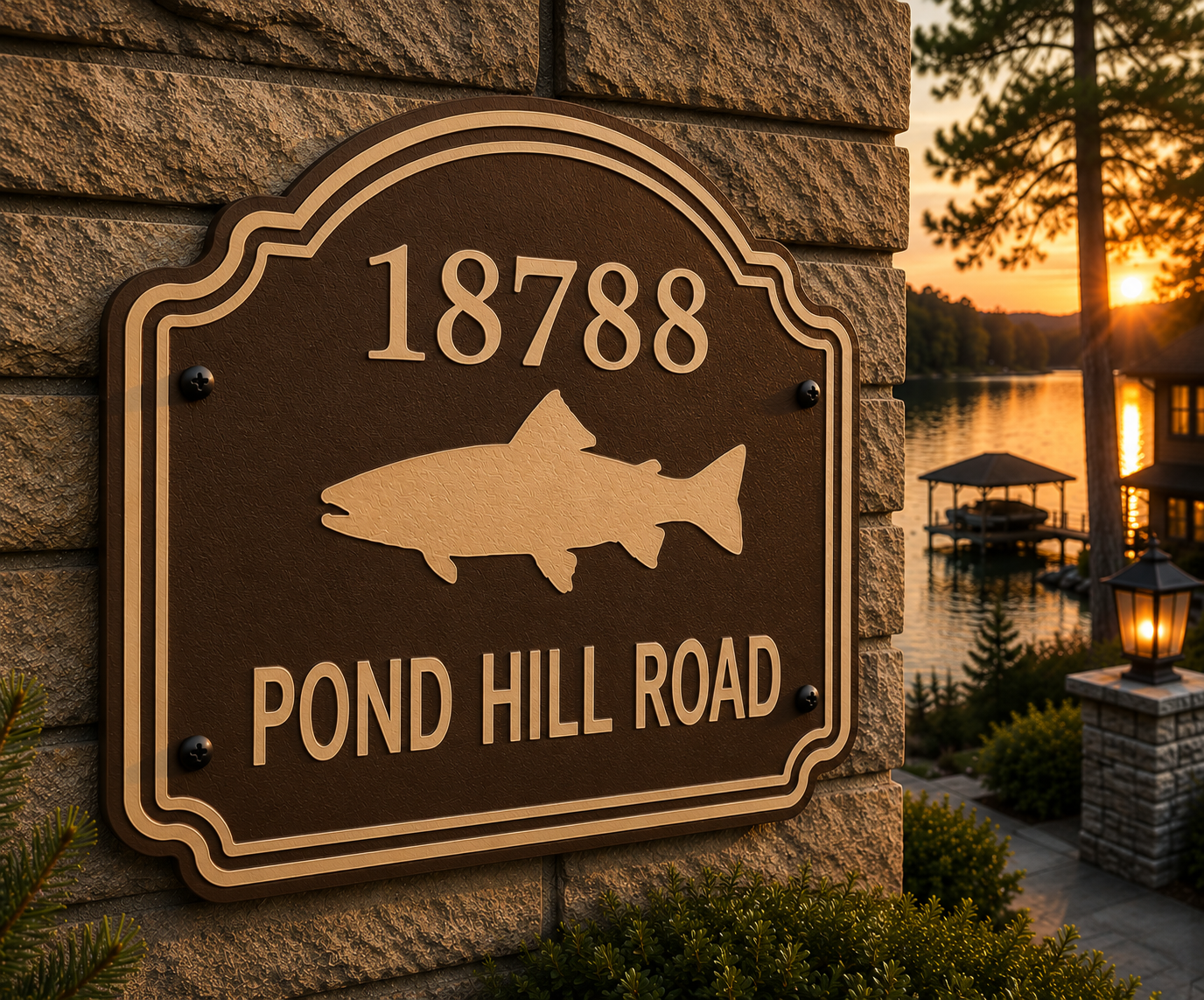 Custom Game Fish Address Sign