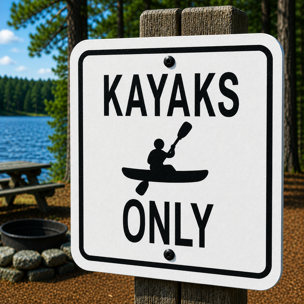 Kayaks Only Sign 10 x 10