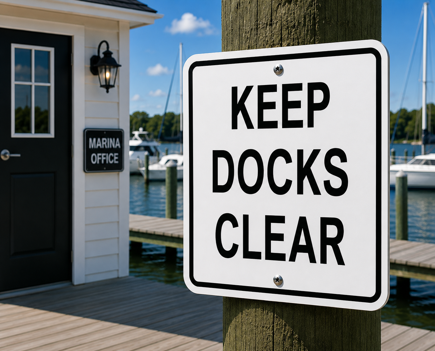 Keep Docks Clear Sign 10 x 10