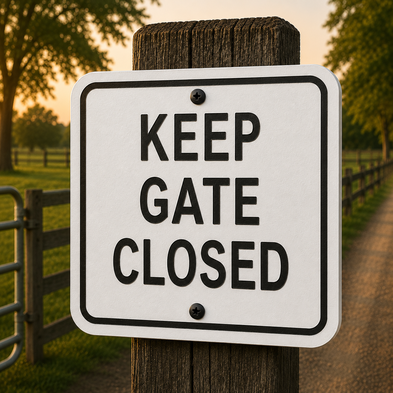 Keep Gate Closed Sign