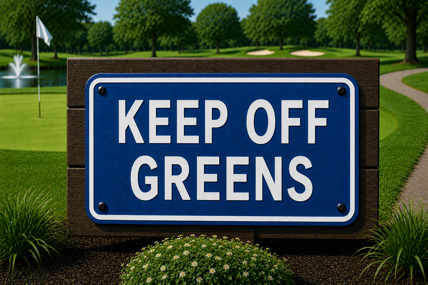 Keep Off Of Greens Sign