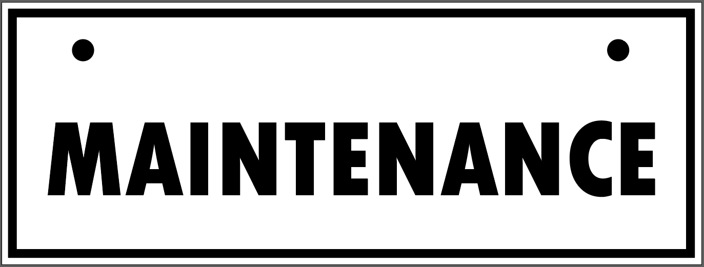 "MAINTENANCE" TAG, 3 X 8