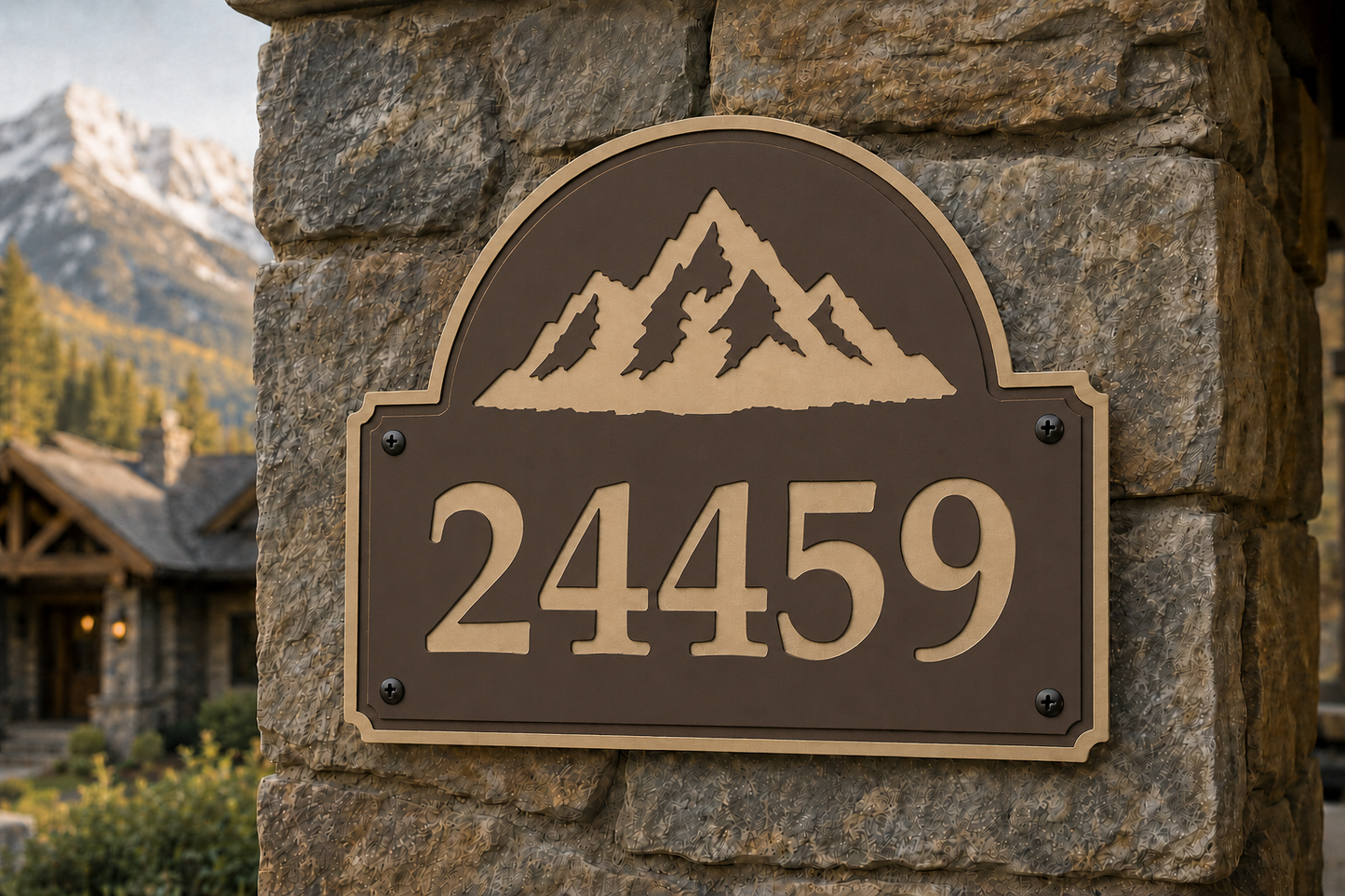 Mountain Numeric Address Sign