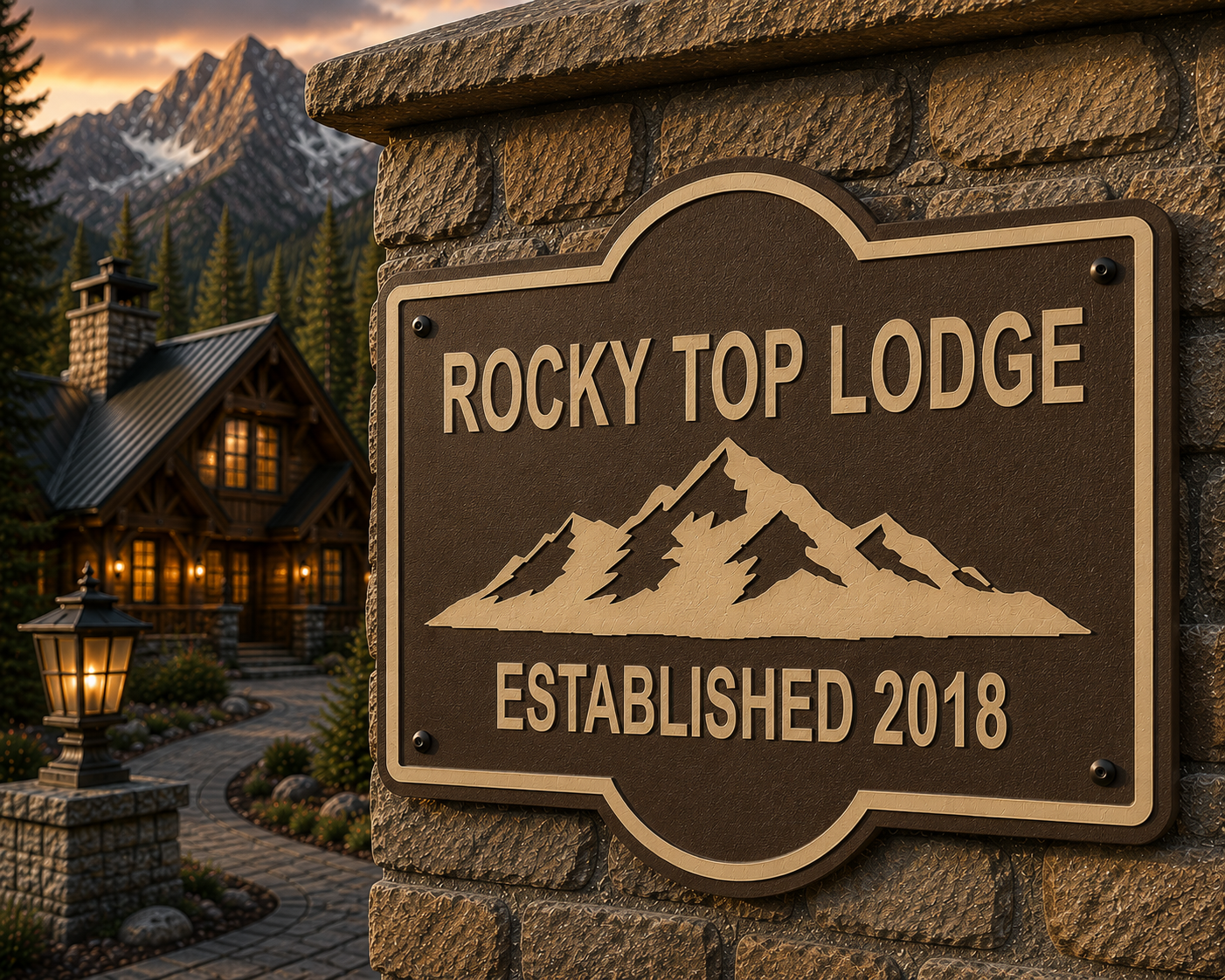 Customizable Mountain Sign