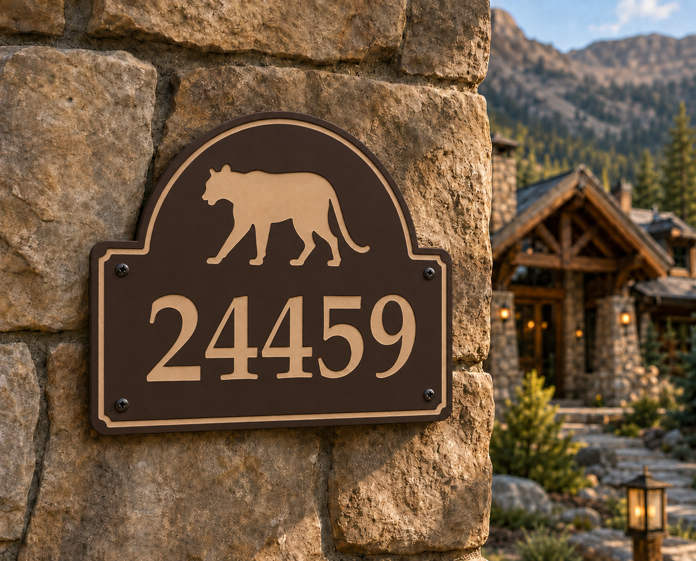Mountain Lion Numeric Address Sign