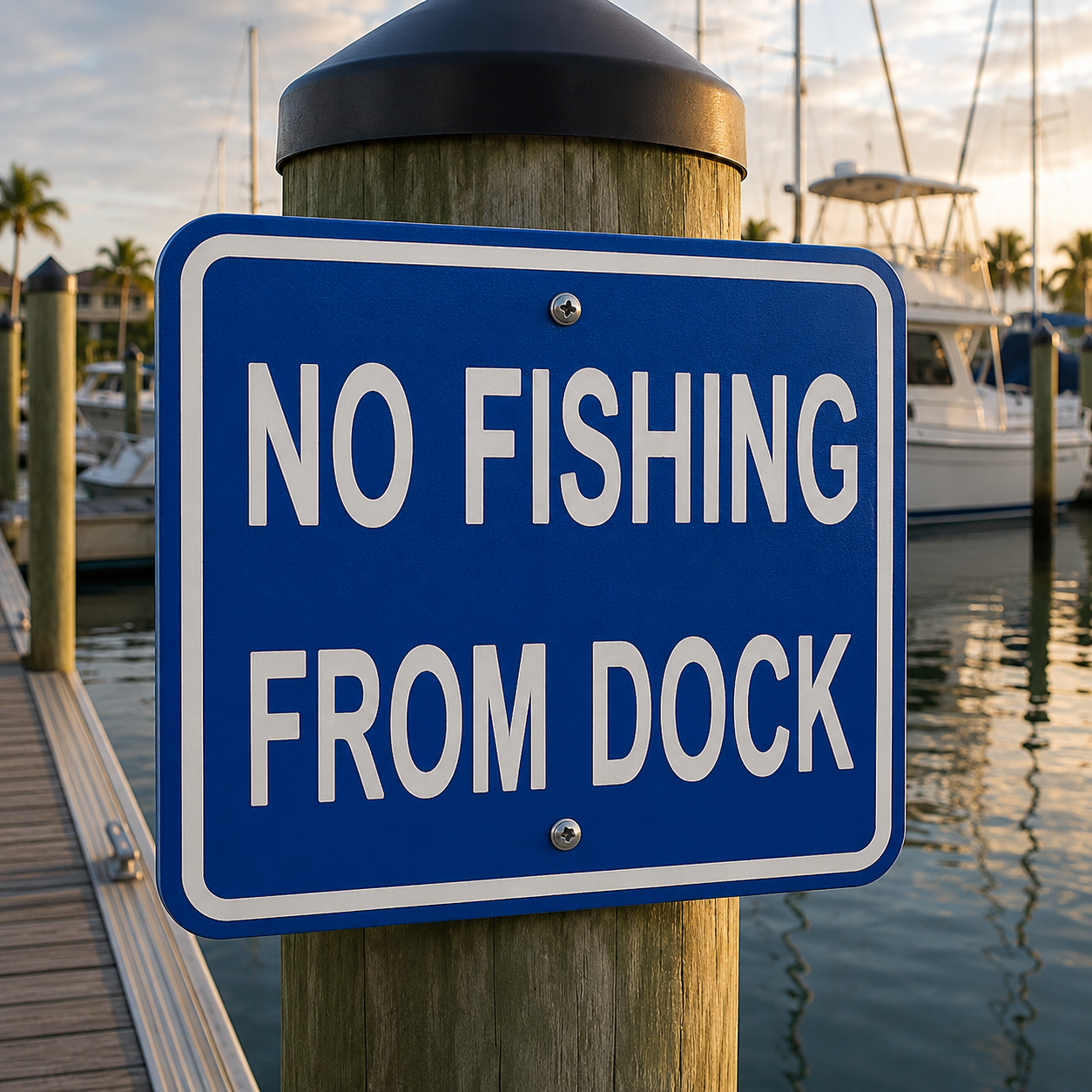 No Fishing From Dock Sign 10 x 10