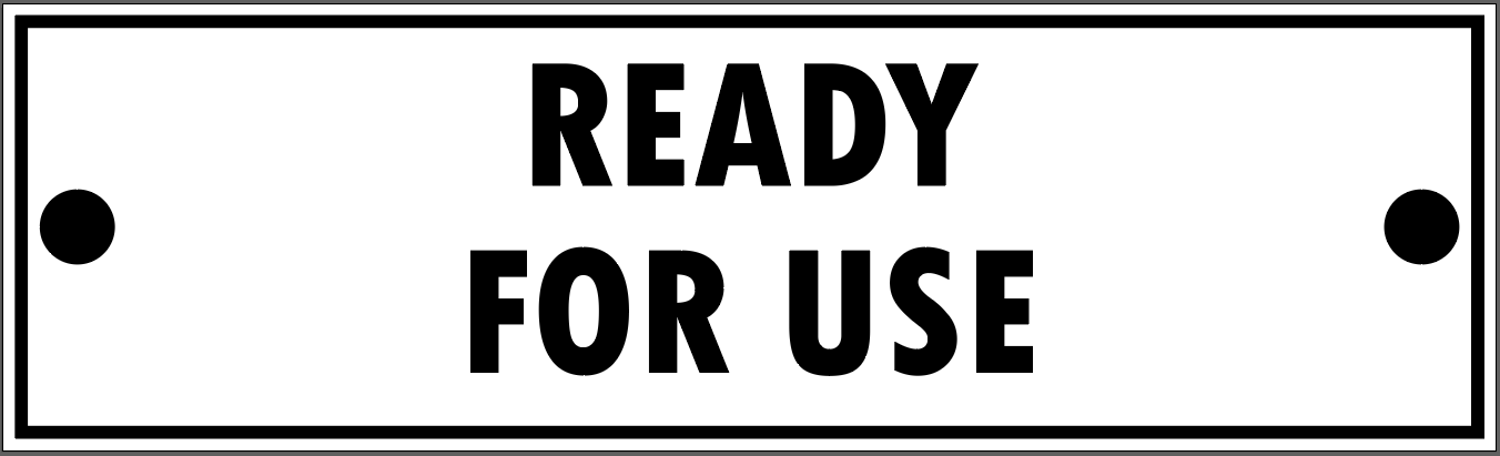 "READY FOR USE" Tag, 3 X 10