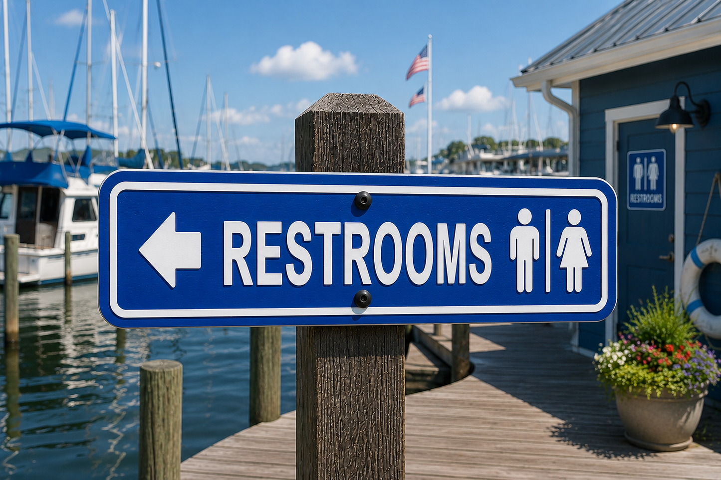 Restroom Directional Sign