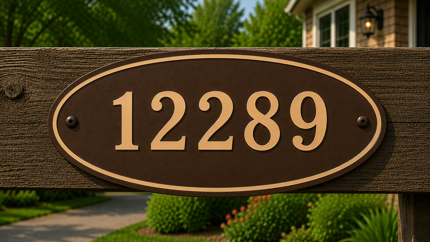 Custom House Numbers - 8 x 14 - Oval
