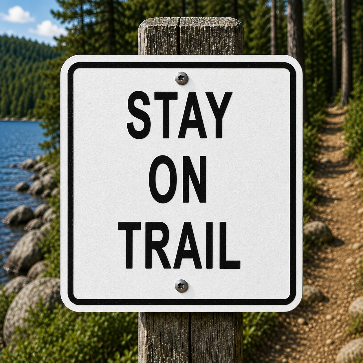 Stay On Trail Sign 10 x 10