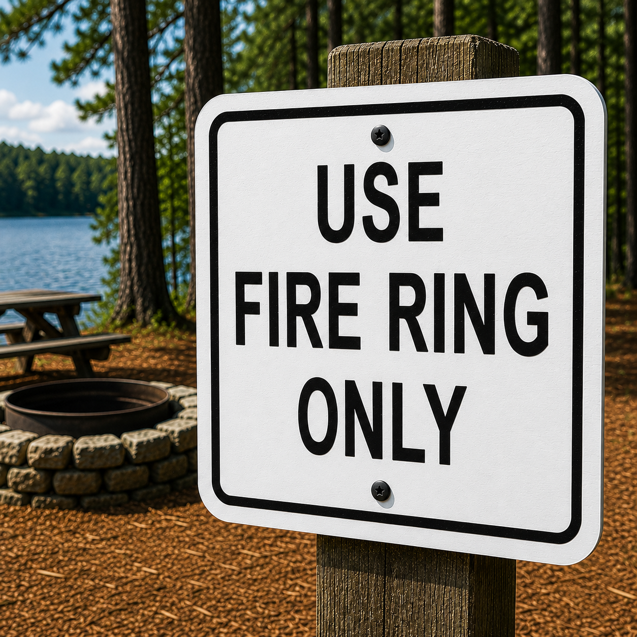 Use Fire Ring Only Sign 10 x 10