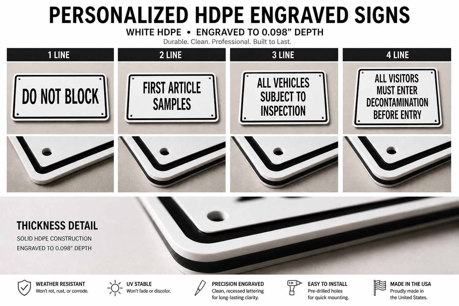 Custom Engraved HDPE Signage