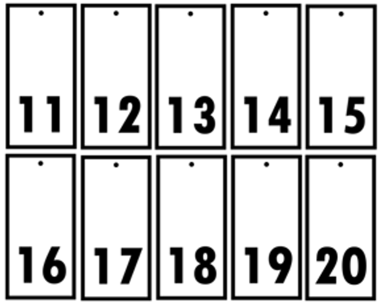 Numbered Key Tags - 10 Pack