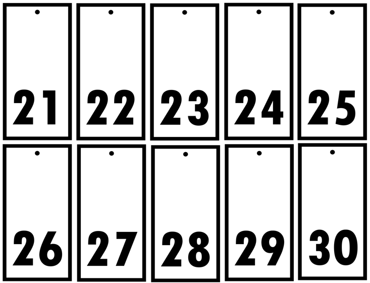 Numbered Key Tags - 10 Pack