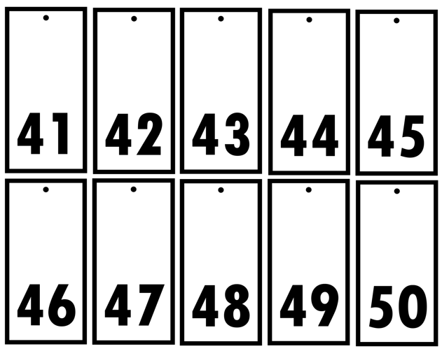 Numbered Key Tags - 10 Pack