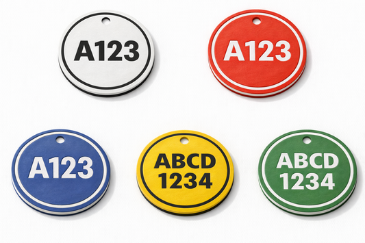 Custom Engraved 4" Round HDPE Tag - 2 Line
