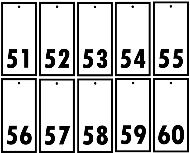 Numbered Key Tags - 10 Pack