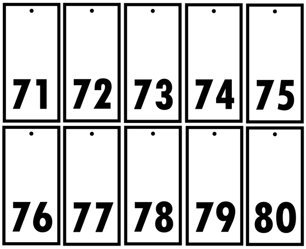 Numbered Key Tags - 10 Pack