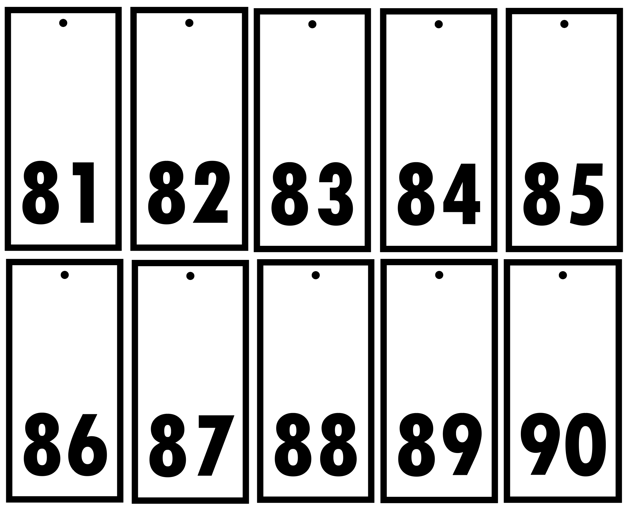 Numbered Key Tags - 10 Pack