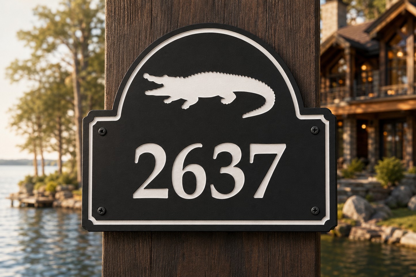 Alligator Numeric Address Sign