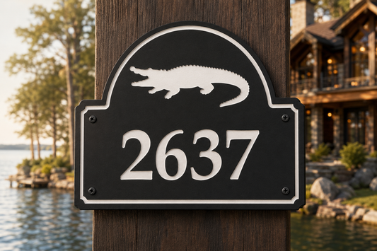 Alligator Numeric Address Sign