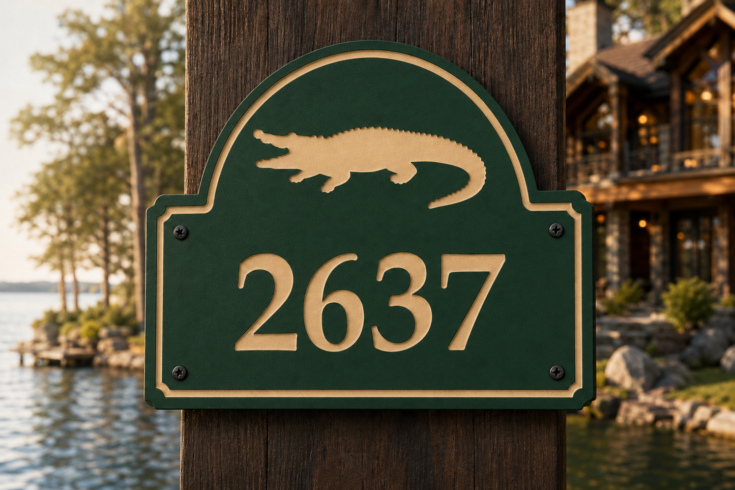 Alligator Numeric Address Sign