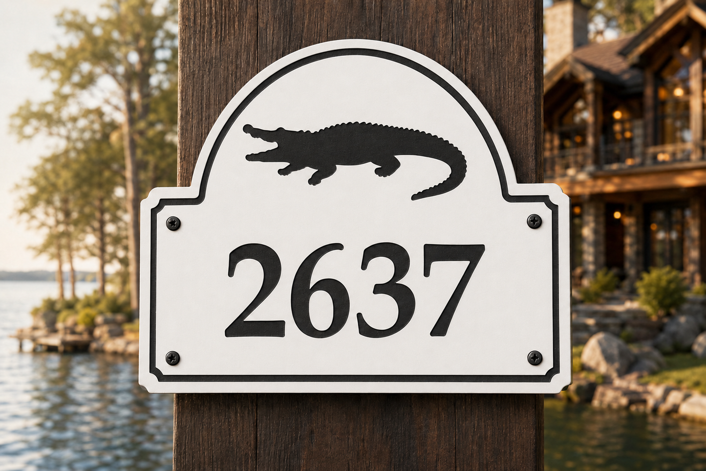 Alligator Numeric Address Sign