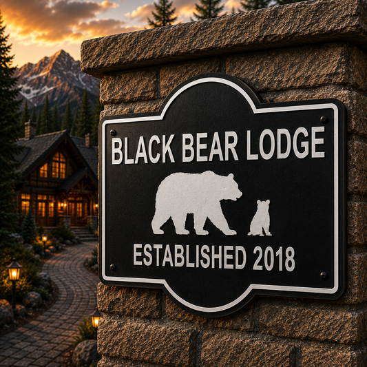 Customizable Bear & Cub Sign