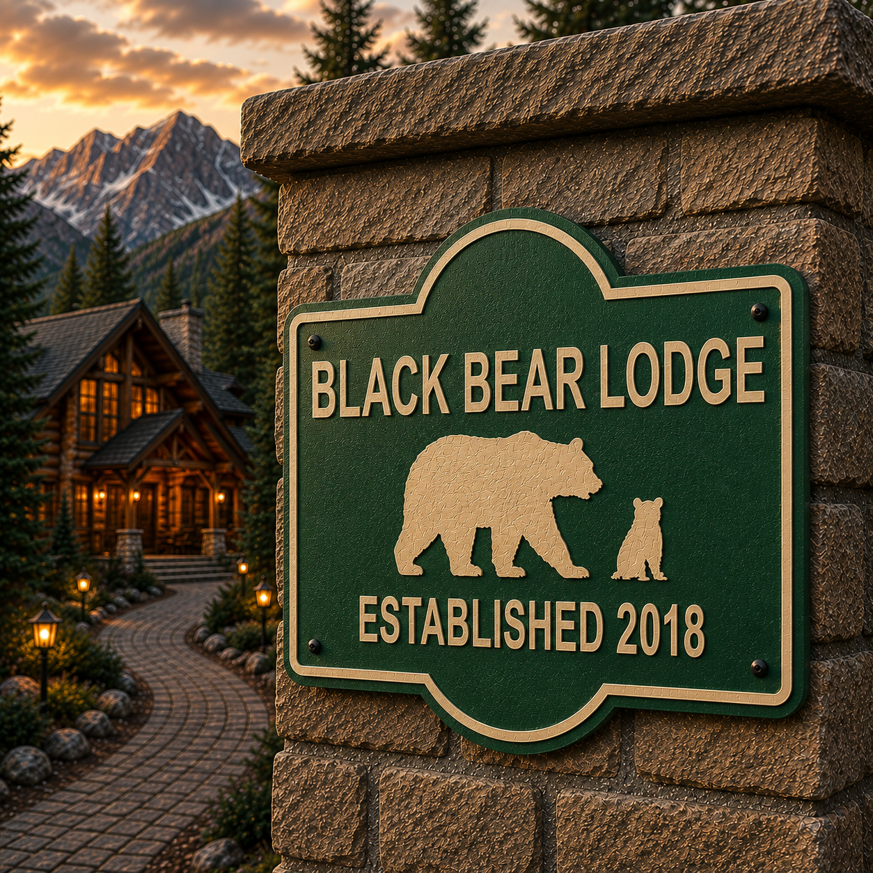 Customizable Bear & Cub Sign