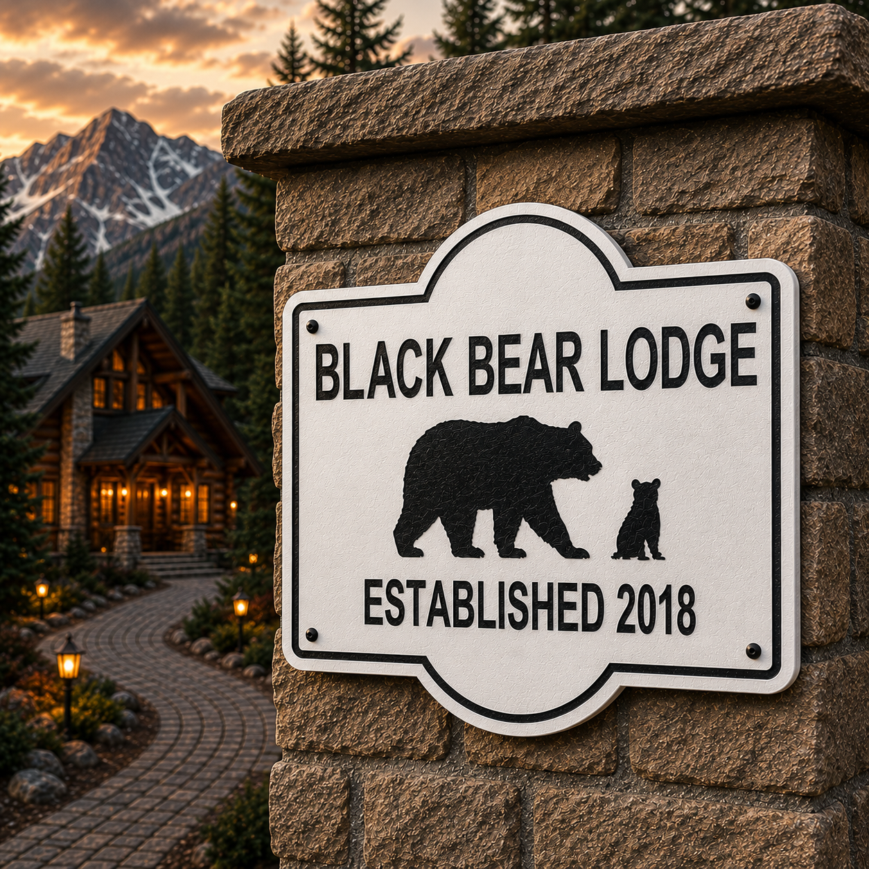 Customizable Bear & Cub Sign