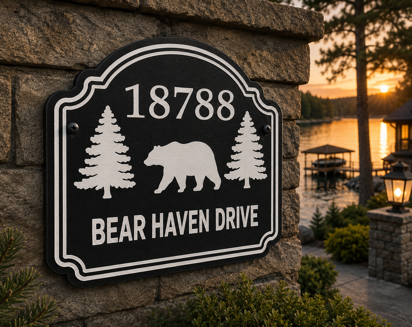 Custom Bear Address Sign