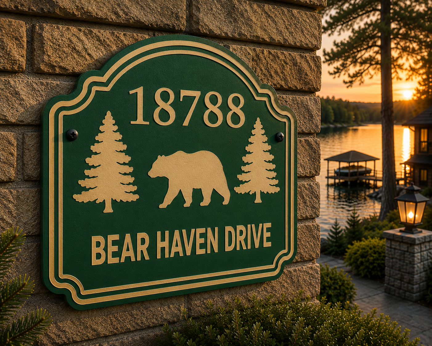Custom Bear Address Sign