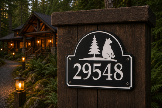 Bear Numeric Address Sign