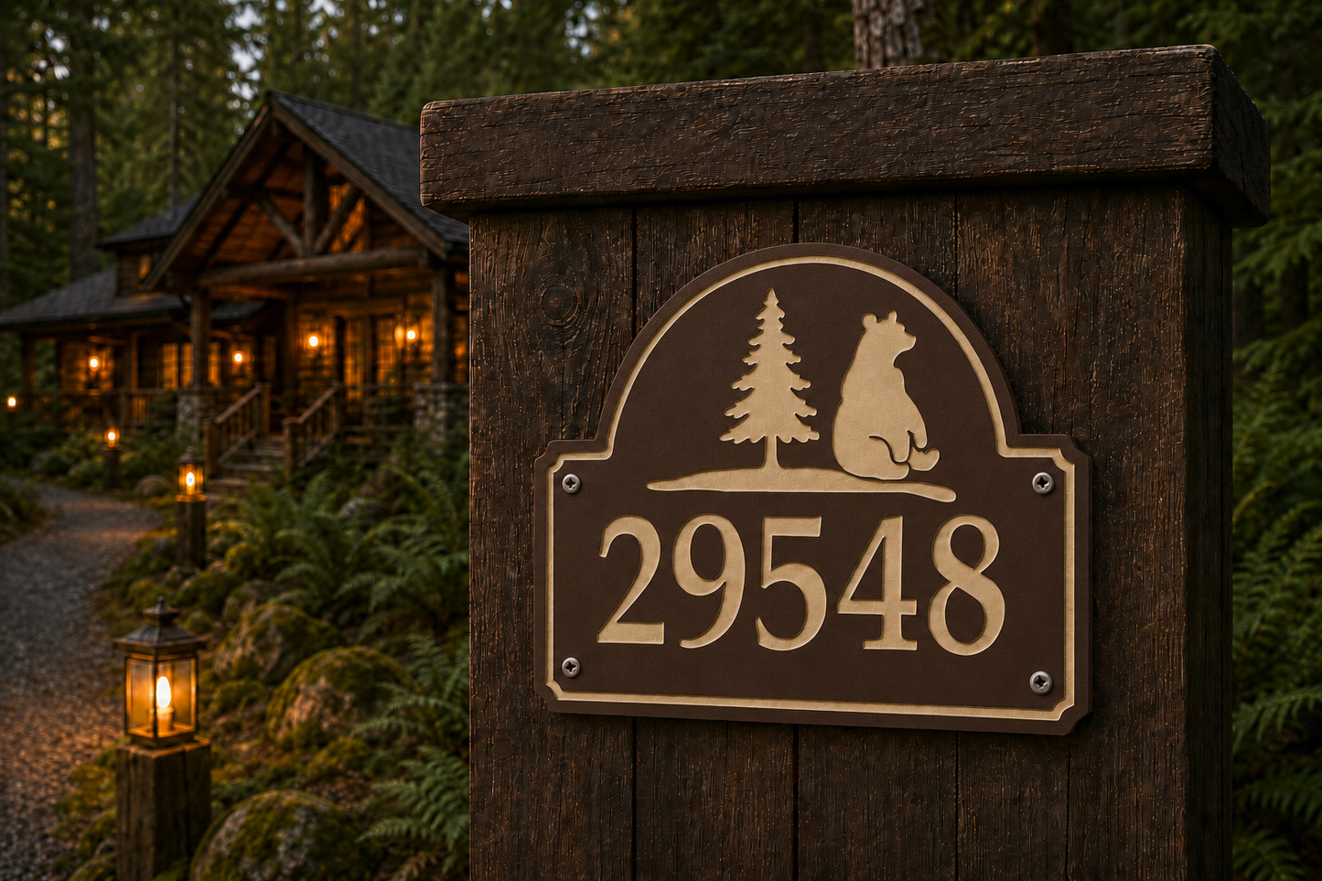 Bear Numeric Address Sign