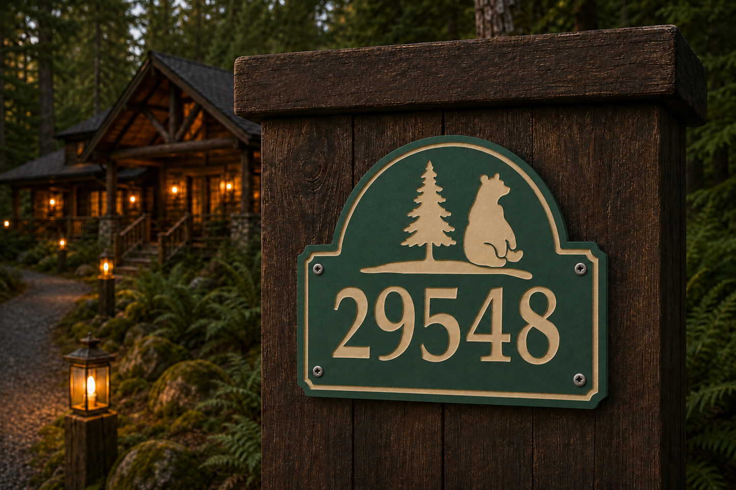 Bear Numeric Address Sign