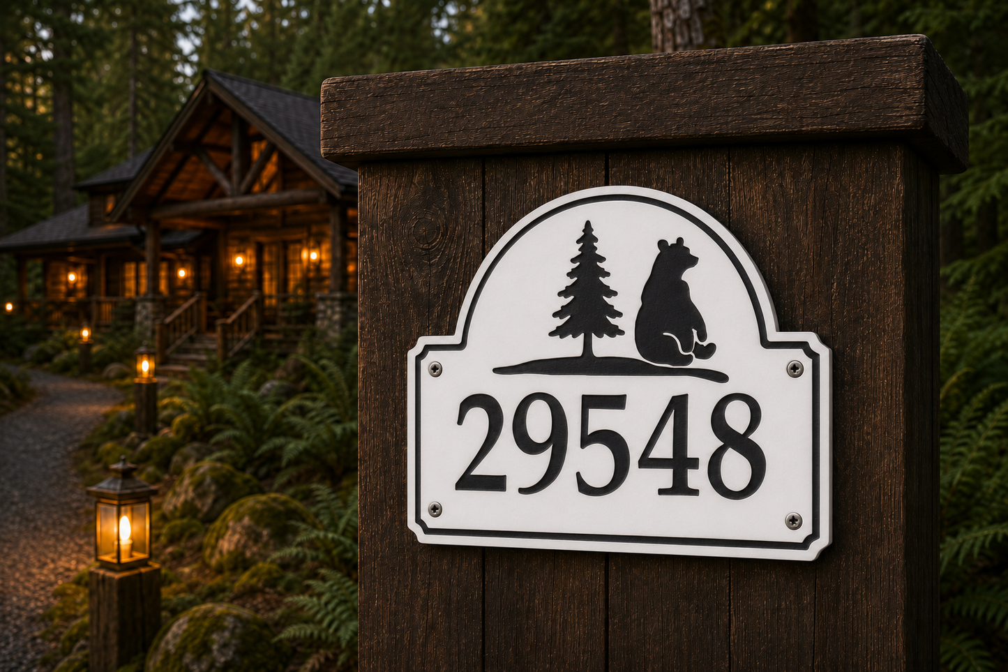 Bear Numeric Address Sign