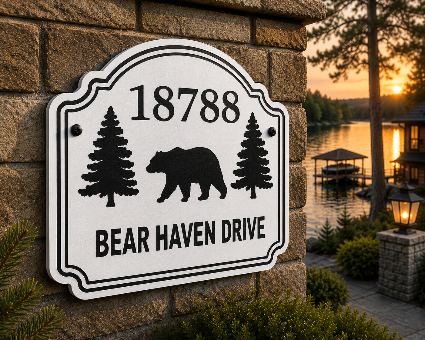 Custom Bear Address Sign
