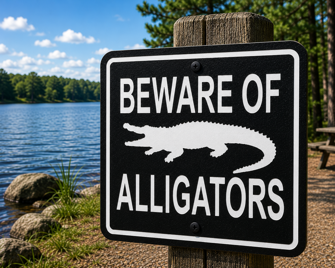 Beware of Alligators Sign 10 x 10