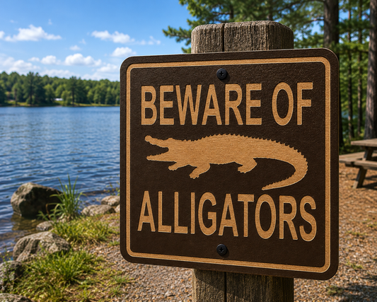 Beware of Alligators Sign, 10 x 10