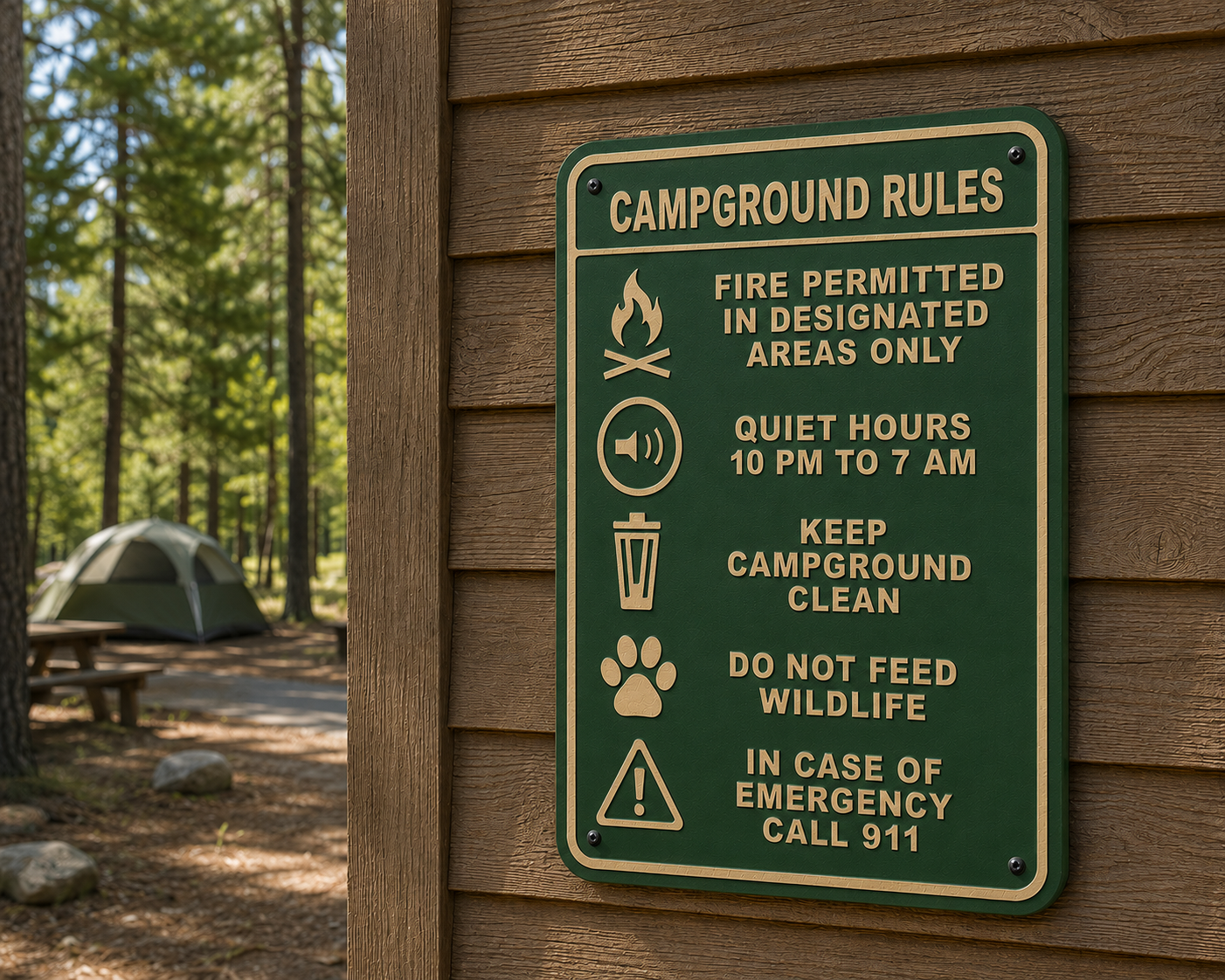 Campground Rules Sign