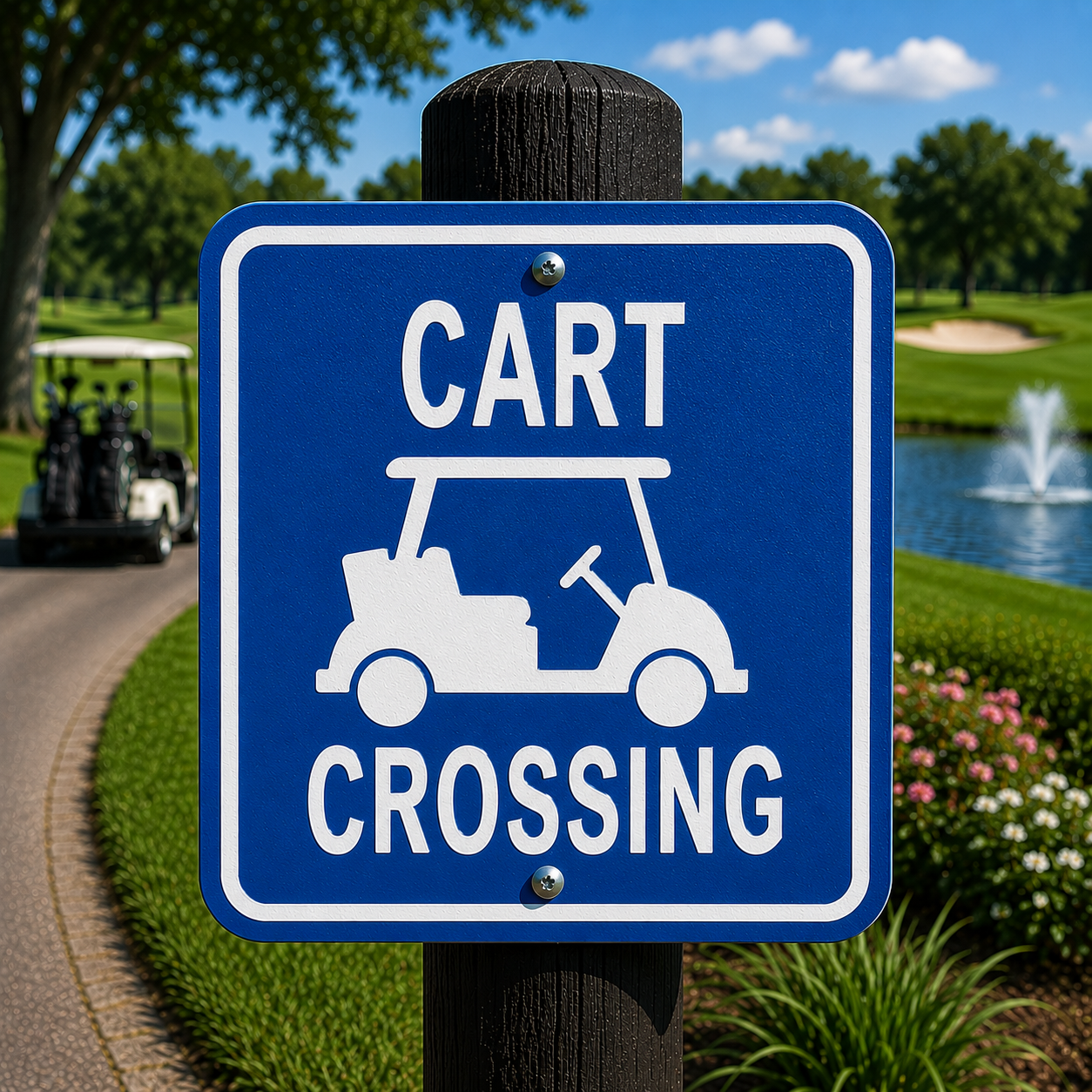 Cart Crossing Sign