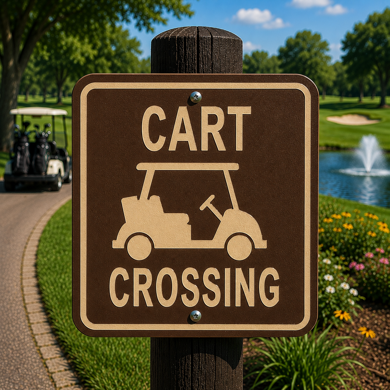 Cart Crossing Sign